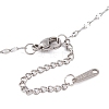 Woven Net/Web with Feather 304 Stainless Steel Pendant Necklaces for Women NJEW-G087-06P-4