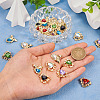 28Pcs 14 Styles Glass Rhinestone Pendants ALRI-TA0001-17-12