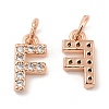 Brass Micro Pave Grade AAA Cubic Zirconia Charms ZIRC-P067-11RG-F-NR-2