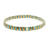 Bohemian Style Rainbow Tila Glass Bead Woven Stripe Bracelet for Women HA7493-1-1