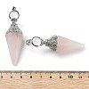 Natural Rose Quartz Faceted Cone Big Pendants G-P552-04P-01-3