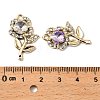UV Plating Alloy Rhinestone Pendants FIND-A054-02G-3
