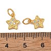 Brass Micro Pave Clear Cubic Zirconia Charms KK-F941-31C-G-3