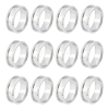 Unicraftale 12Pcs Stainless Steel Grooved Finger Ring Settings STAS-UN0038-94B-1