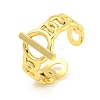 304 Stainless Steel Buckle Shape Open Cuff Ring RJEW-G321-12G-1