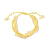 Handmade Glass Seed & Natural Citrine Chip Beads Braided Bead Bracelets BJEW-MZ00250-01-2