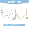 6Pcs 2 Styles Brass Oval Locket Pendant Decotations HJEW-CA00064-2