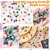 16Pcs 4 Styles Lab Grown Red Corundum Charms with July Birthstone Connector Charms PALLOY-SW00124-6