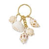 Ocean Style Natural Shell with Synthetic Turquoise Keychains KEYC-JKC01231-02-2