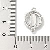 Rack Plating Brass Micro Pave Clear Cubic Zirconia Religion Virgin Mary Connector Charms KK-L224-094P-02-3