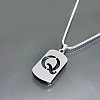 Rectangle with Laser Cut Letter 201 Stainless Steel Initial Pendant Necklaces WGA5E8C-17-1