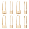 ARRICRAFT 8Pcs Brass Safety Pin Shape Dangle Hoop Earrings for Men Women KK-AR0002-90-1