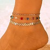 Alloy Colorful Rhinestone Chain 3 Layered Anklets for Women AJEW-A069-01A-G-1