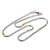 304 Stainless Steel Round Snake Chain Necklaces for Women NJEW-G140-13GP-1