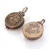 Brass Locket Pendants KK-K176-13AB-2