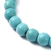 Synthetic Turquoise Round Beaded Stretch Bracelets BJEW-JB09881-08-4