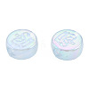 Rainbow Iridescent Plating Acrylic Beads OACR-N010-067-5
