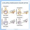 60Pcs Brass & Alloy Edge & Loop Micro Pave Clear Cubic Zirconia Charms FIND-ME0001-37-2