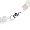 Natural White Agate Hexagon Prism Graduated Beaded Necklaces for Women Men NJEW-K388-03S-3