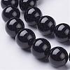 Natural Black Onyx Round Beads Strands GSR10mmC097-2