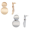 ANATTASOUL 2 Pairs 2 Colors Alloy Double Flat Round Dangle Stud Earrings for Women EJEW-AN0001-84-3