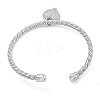 Brass Micro Pave Clear Cubic Zirconia Open Cuff Bangles BJEW-P320-01P-2