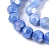 Ombre Effect Dyed Electroplate Opaque Glass Beads Strands EGLA-Q130-01A-04-4