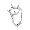 Adjustable 925 Sterling Silver Ring Components STER-K179-40P-1