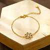 304 Stainless Steel Flower Link Bracelets WG0BE89-02-1