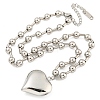 304 Stainless Steel Heart Pendant Necklaces for Women NJEW-Z040-03P-1
