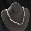 Natural Moonstone Chip Beaded Necklaces for Men Women NJEW-G159-01J-1