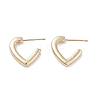 Half Heart Alloy Studs Earrings for Women EJEW-H309-09KCG-1