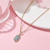 Natural Amazonite Oval Pendant Necklace NJEW-JN04487-02-2