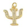 Rack Plating Brass Micro Pave Clear Cubic Zirconia Pendants KK-Z067-01G-01-1