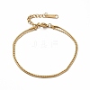 Ion Plating(IP) 304 Stainless Steel Round Snake & Ball Chains Double Layer Multi-strand Bracelet for Women BJEW-E074-03G-1