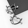 316L Stainless Steel Evil Heart Nipple Rings WG1C5FF-01-1