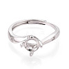 Rhodium Plated 925 Sterling Silver Micro Pave Cubic Zirconia Engagement Solitaire Ring Settings STER-N016-71P-2