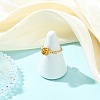 Copper Wired Natural Amber Finger Rings for Women RJEW-JR01052-01-2