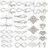 84Pcs 14 Styles Tibetan Style Alloy Connector Charms TIBE-FG0001-03-1