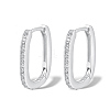 Elegant Sterling Silver Oval Hoop Earrings YG3639-2-1