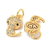 Rack Plating Brass Micro Pave Clear Cubic Zirconia Pendants KK-B093-02C-G-2