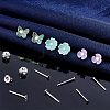 925 Sterling Silver Flat Pad Stud Earring Findings STER-PH0002-76-4