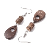 Teardrop Natural Coconut Dangle Earrings for Women EJEW-JE05891-4