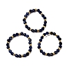 Natural Sodalite Beaded Stretch Rings for Women RJEW-JR00868-04-1