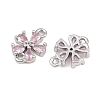 Brass Pave Pink Cubic Zirconia Connector Charms CU-CBAA6E8-01P-2