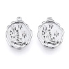 Brass Micro Pave Clear Cubic Zirconia Pendants KK-N216-577P-2