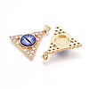 Brass Micro Pave Clear Cubic Zirconia Pendants for Women KK-T070-90A-01-2