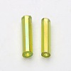 Transparent Colours Rainbow Glass Bugle Beads TSDB6MM164-2