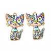 Alloy Enamel Pendants ENAM-M046-10G-G-2