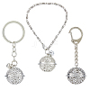 3Pcs 3 Styles Bell Alloy & Iron Pendant Keychain & Charm Bracelets Sets DIY-FH0009-60P-1